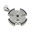 Sterling Silver Pave Stone Jerusalem Cross Pendant